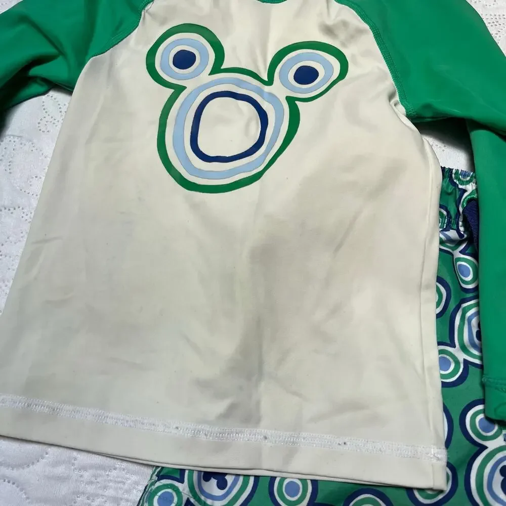 Hanna Andersson Disney Mickey Rash Guard and Swim Trunks Size 3